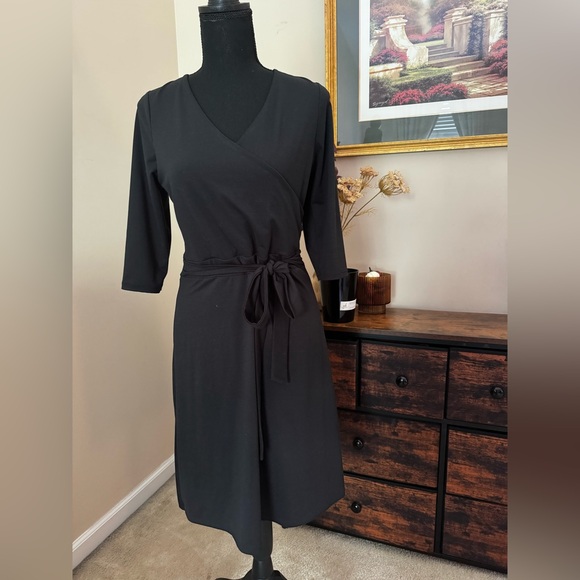 Prana Black Quarter Length Sleeve Dress - Picture 1 of 6